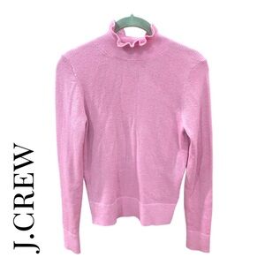 J. Crew Metallic Merino Wool Ruffleneck Sweater NEW